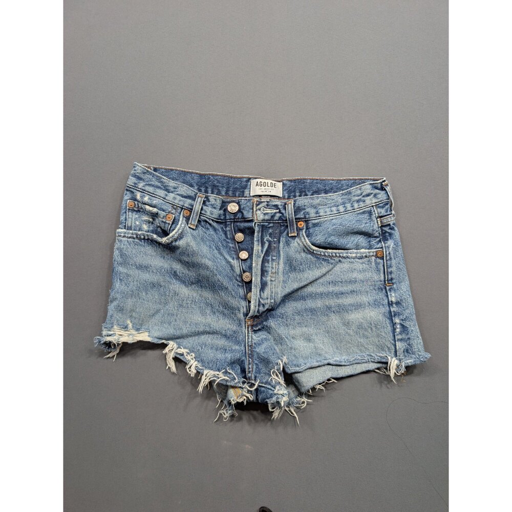 AGOLDE Parker Short Cutoff Denim Shorts Size 27 Blue